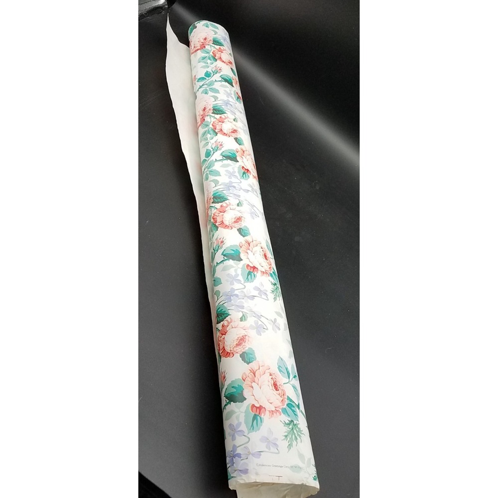 Vintage 1972 American Greetings Corp Gift Wrapping Paper Floral Open